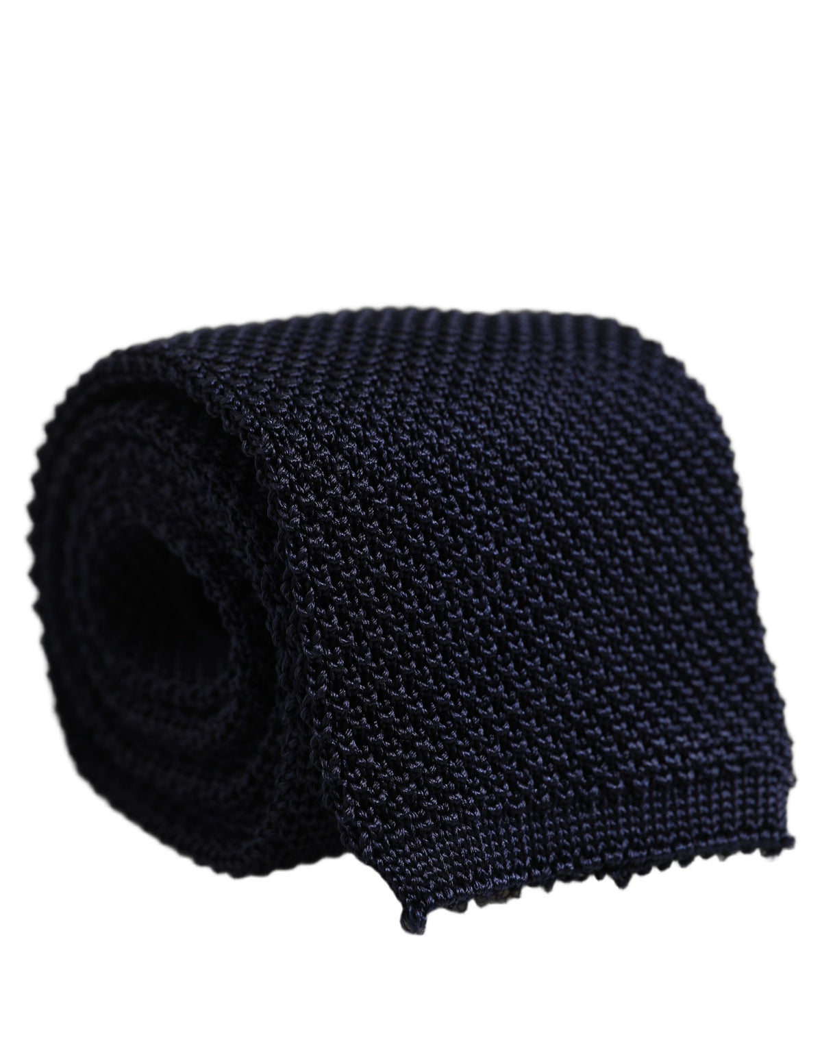Dark Blue Textured Knitted Adjustable Necktie Accessory Tie