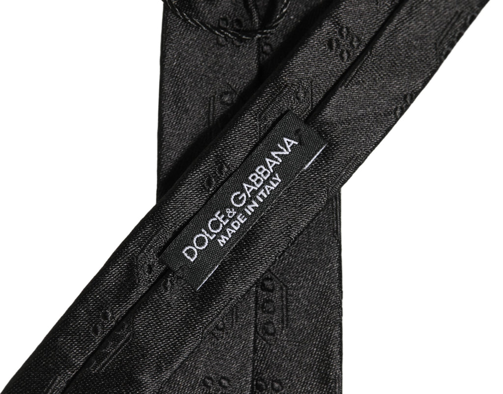 Black Silk Jacquard Adjustable Men Necktie Accessory Tie