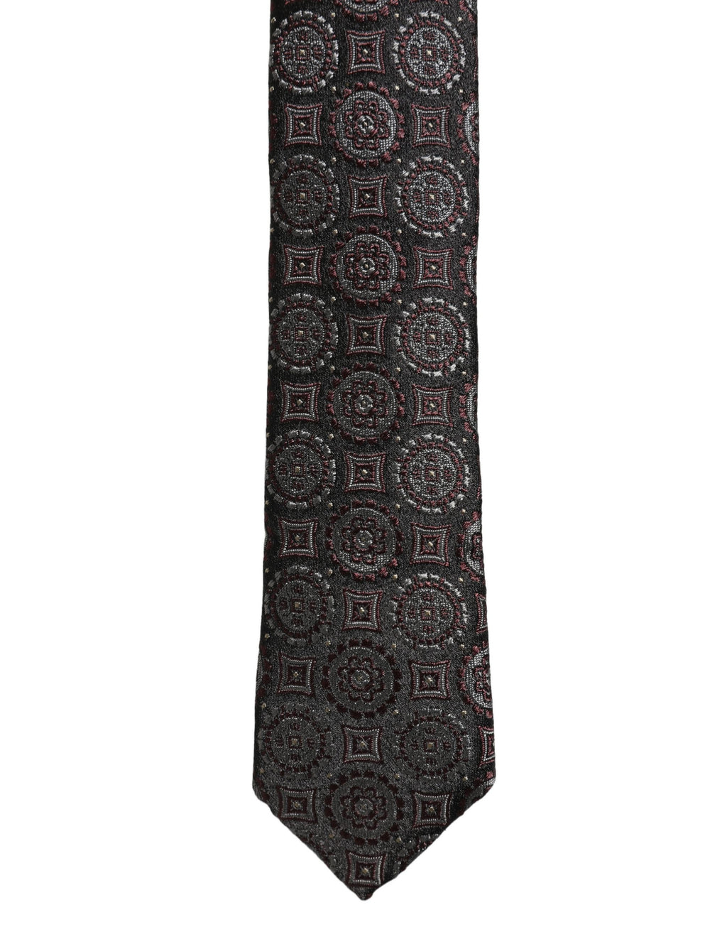 Dark Purple Geometric Adjustable Necktie Accessory Tie