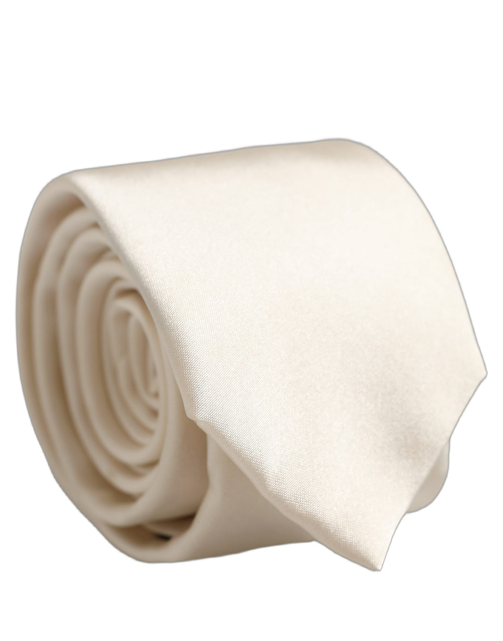 Cream Satin 100% Silk Adjustable Tied Men Necktie Tie