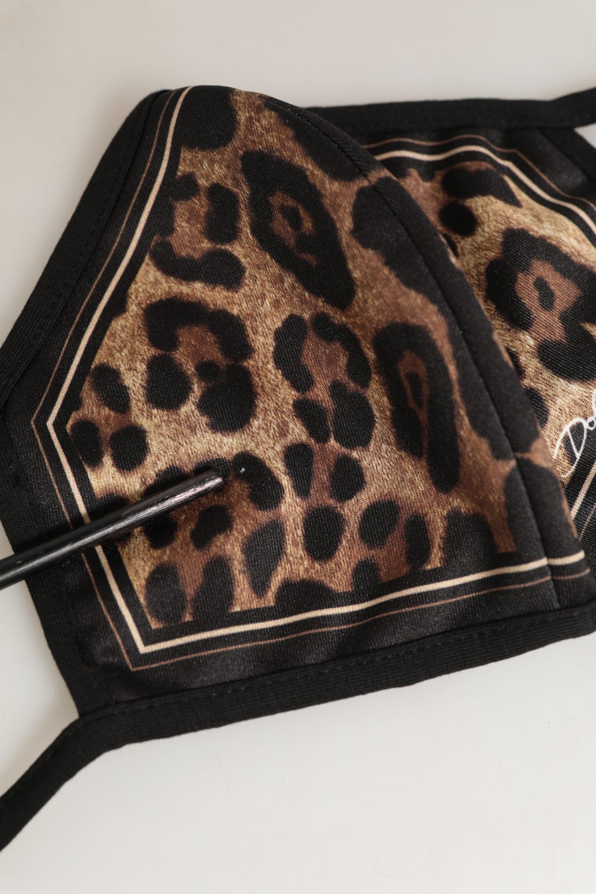 Brown Black Leopard Print Elastic Ear Strap Face Mask