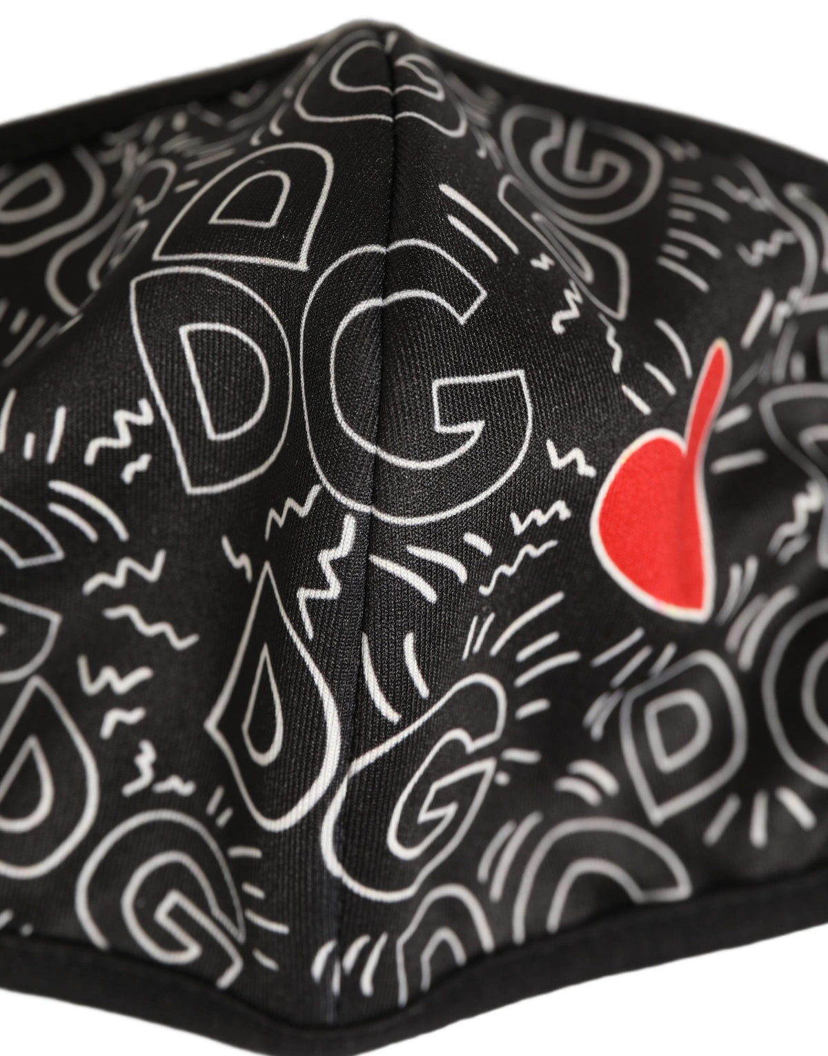 Black Heart DG Logo Monogram Elastic Ear Strap Face Mask