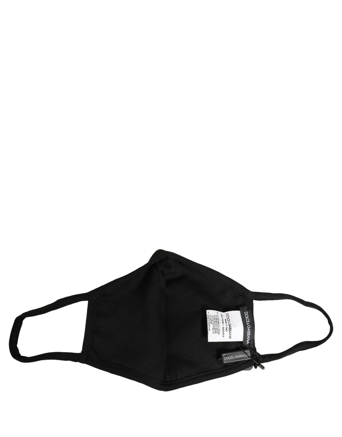 Black Baroque Print Polka Dot Elastic Ear Strap Face Mask