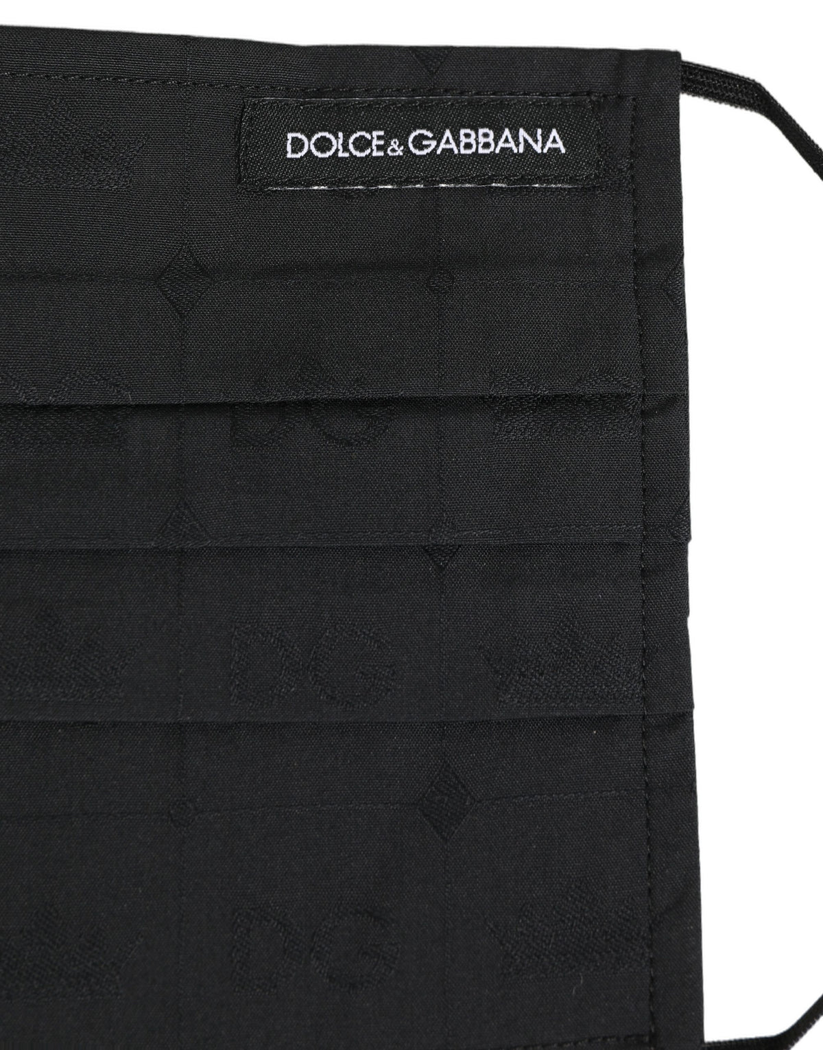 Black 100% Cotton Pleated Elastic Ear Strap Face Mask