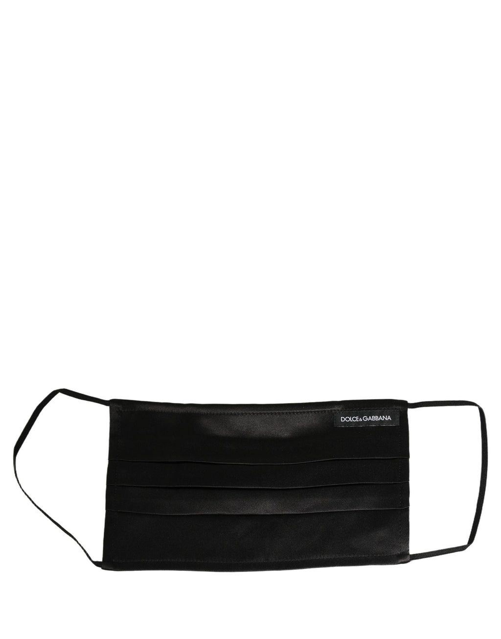 Black Satin Silk Pleated Elastic Ear Strap Face Mask