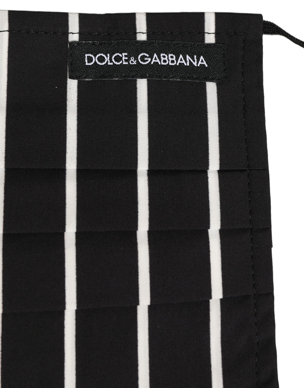 Black White Pinstripe Pleated Elastic Ear Strap Face Mask