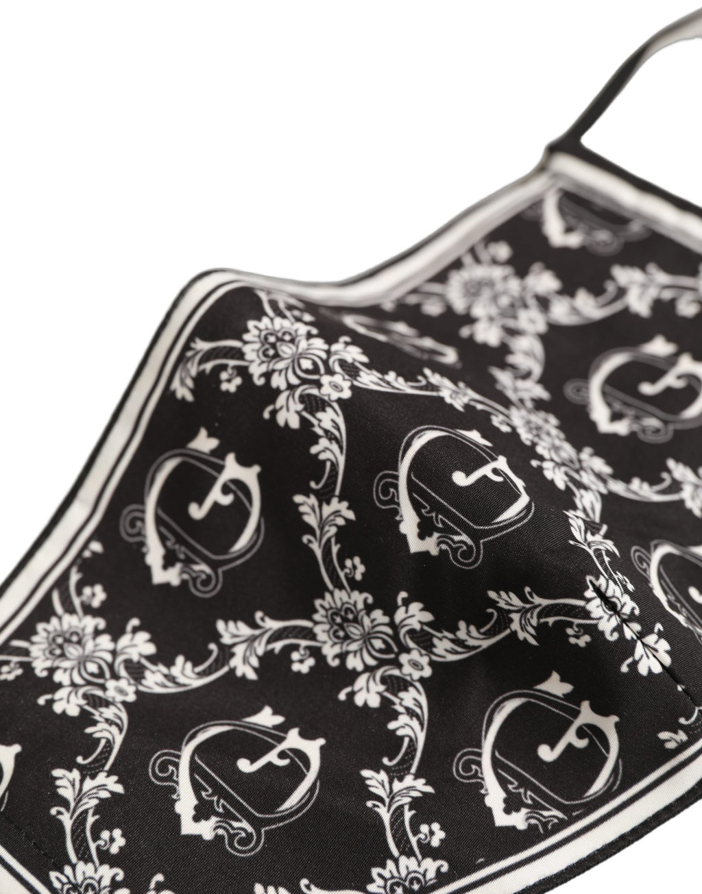 Black White Logo Baroque Elastic Ear Strap Face Mask