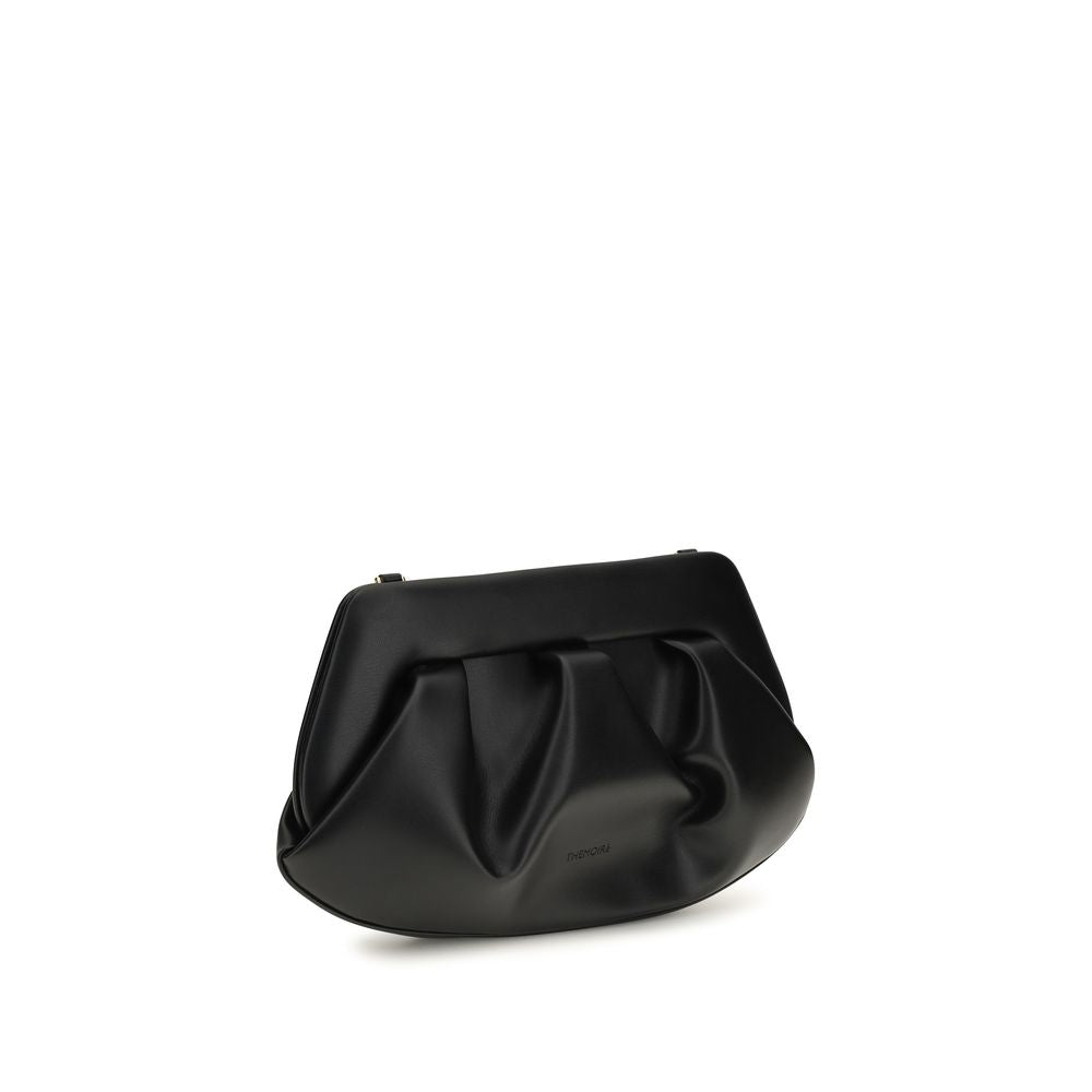 Black Recycled Leather Clutch Bag