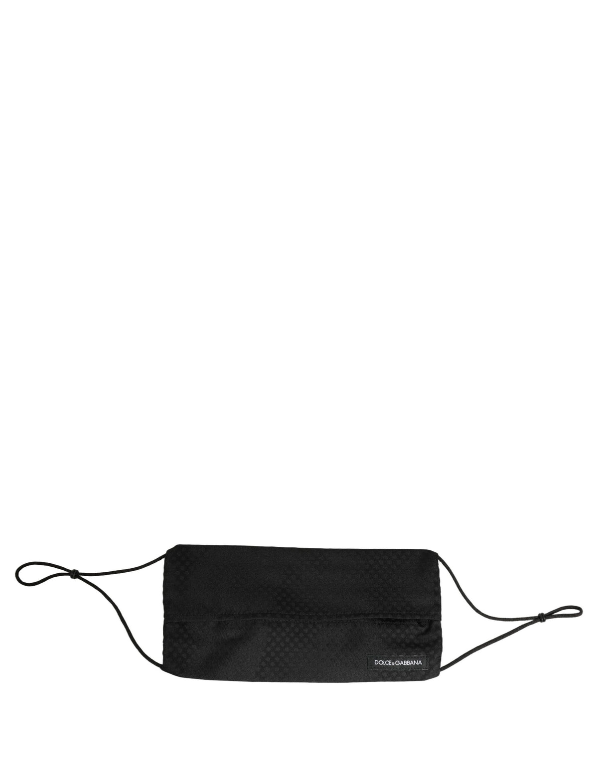 Black Silk Patterned Pleated Elastic Ear Strap Face Mask