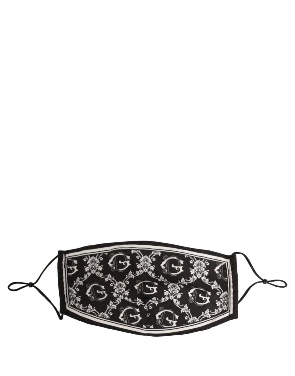 Black White Logo Baroque Elastic Ear Strap Face Mask