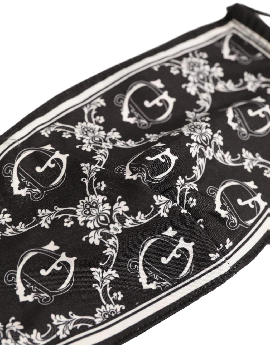 Black White Logo Baroque Elastic Ear Strap Face Mask