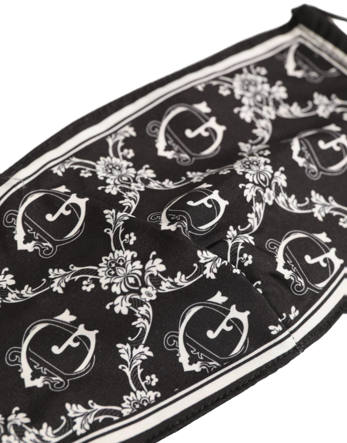 Black White Logo Baroque Elastic Ear Strap Face Mask