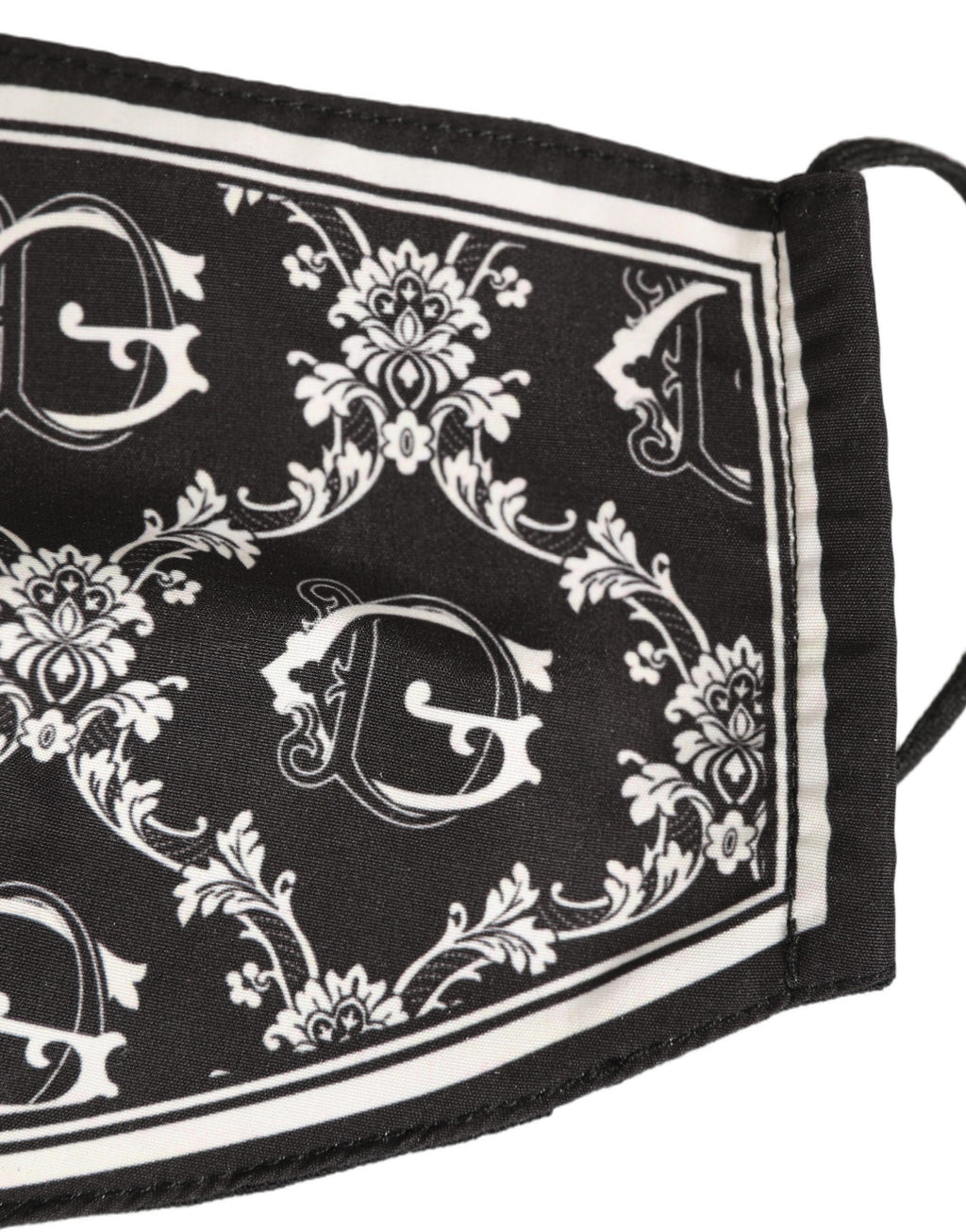 Black White Logo Baroque Elastic Ear Strap Face Mask
