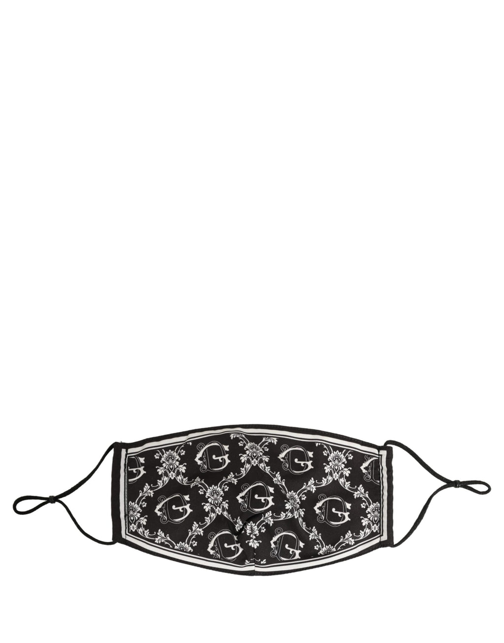Black White Logo Baroque Elastic Ear Strap Face Mask