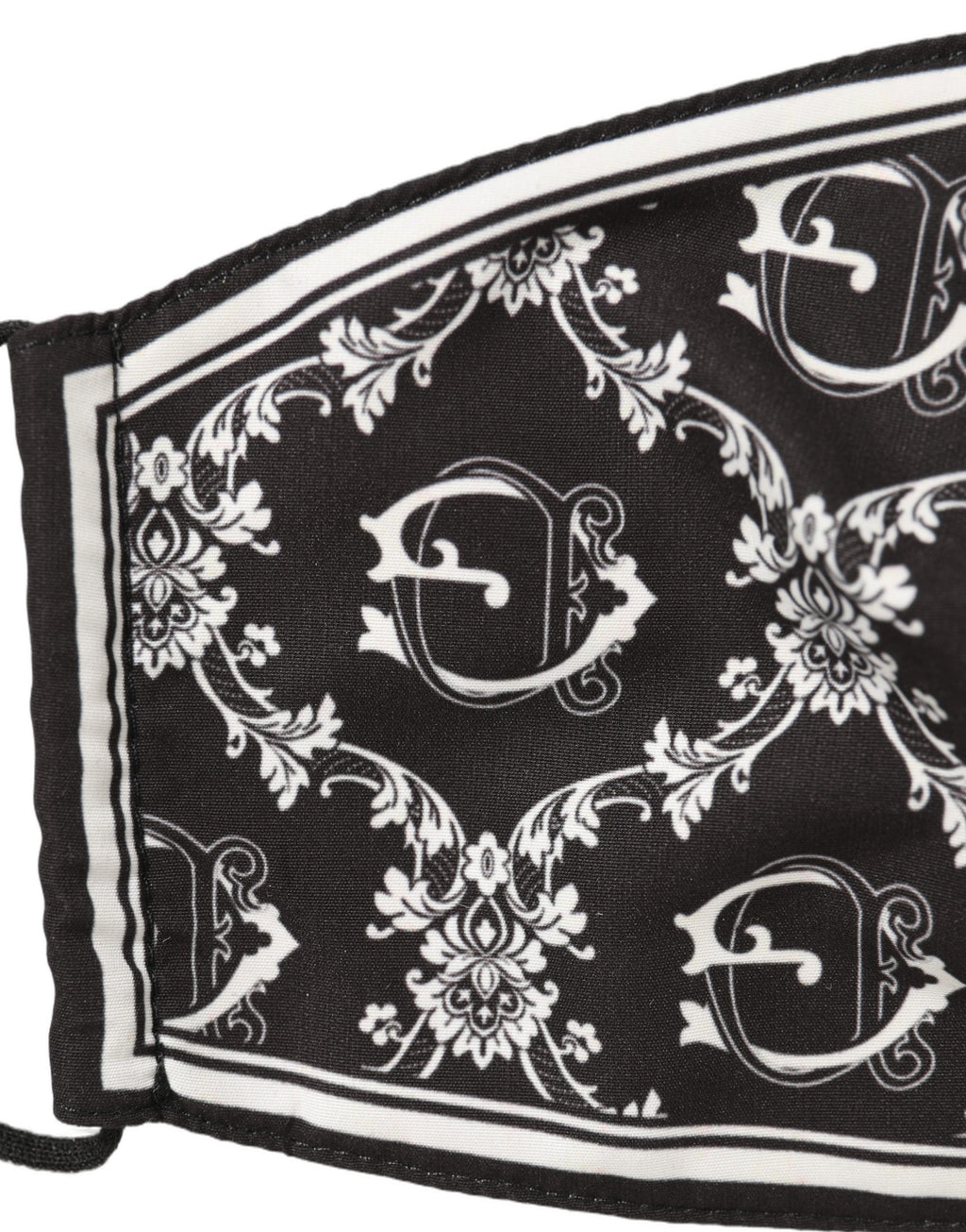Black White Logo Baroque Elastic Ear Strap Face Mask