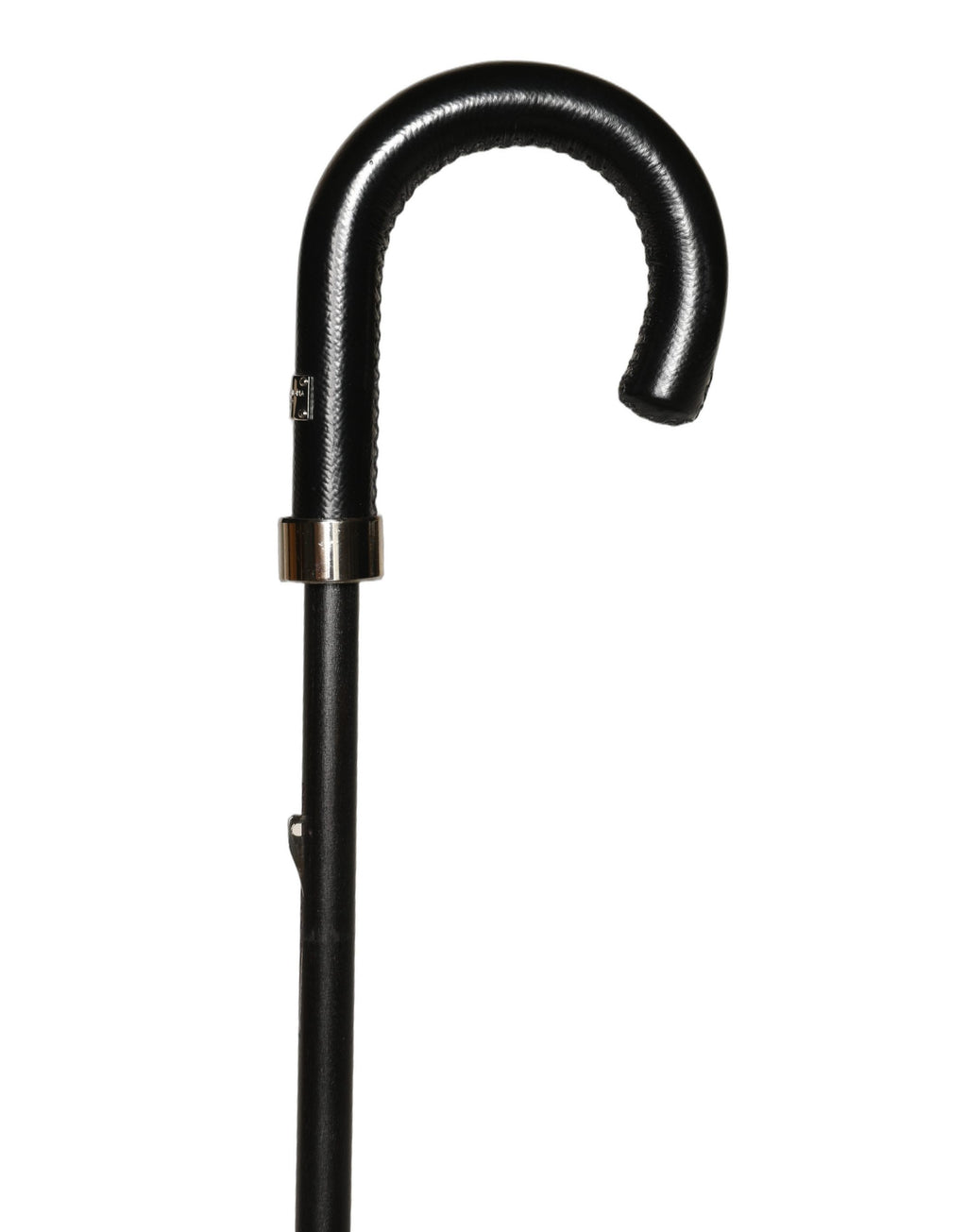 Black White Gingham Check Cotton Long Handle Umbrella