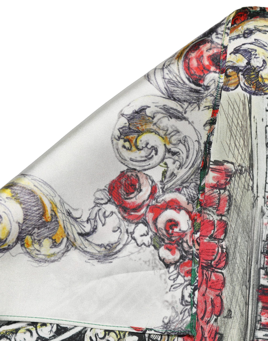 Multicolor Silk Printed Square Foulard Scarf
