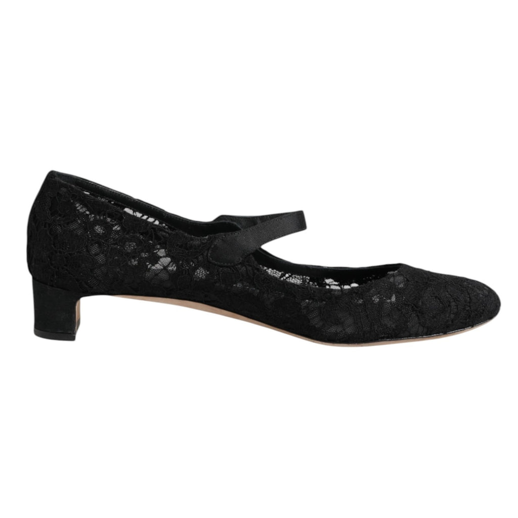 Black Vally Taormina Floral Lace Pumps Shoes