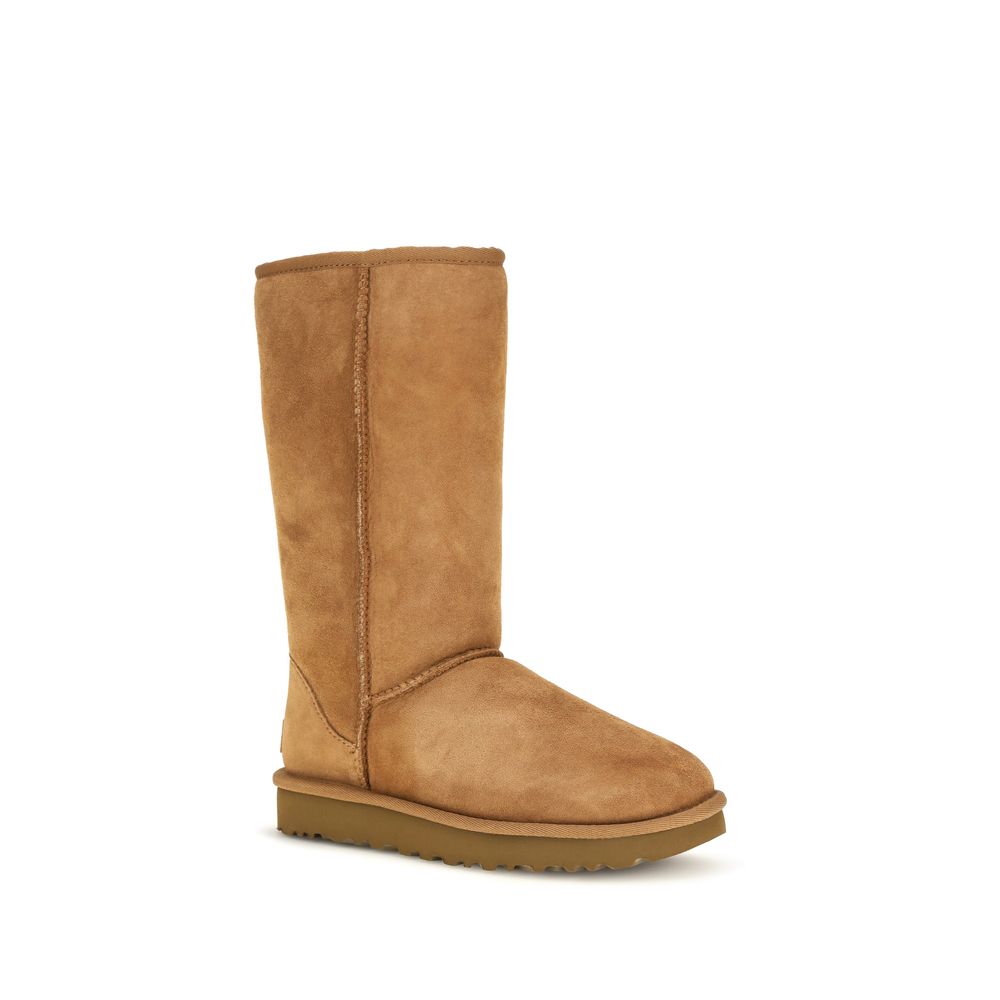 Beige Leather Ankle Boots