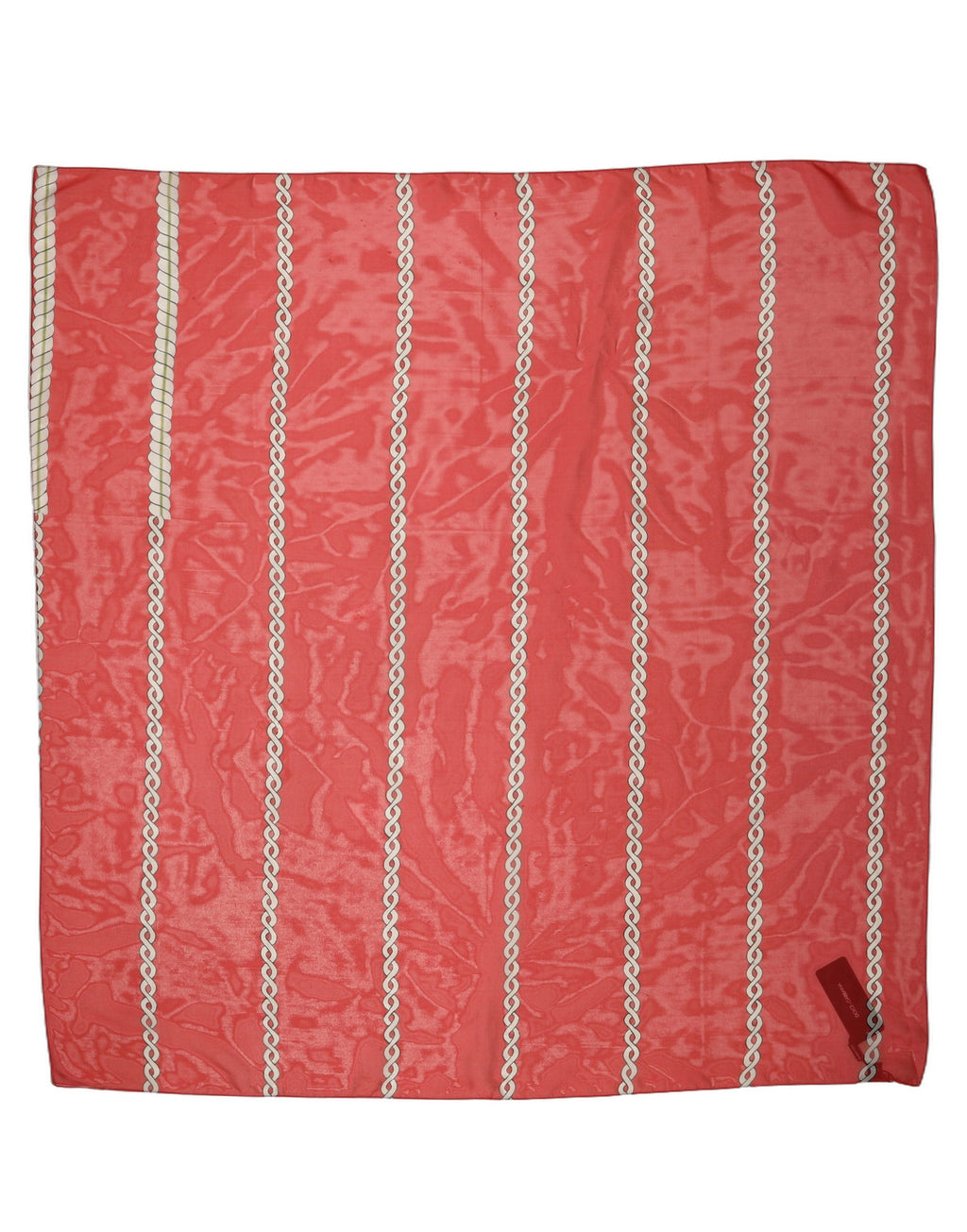 Red Silk Braided Rope Square Foulard Scarf