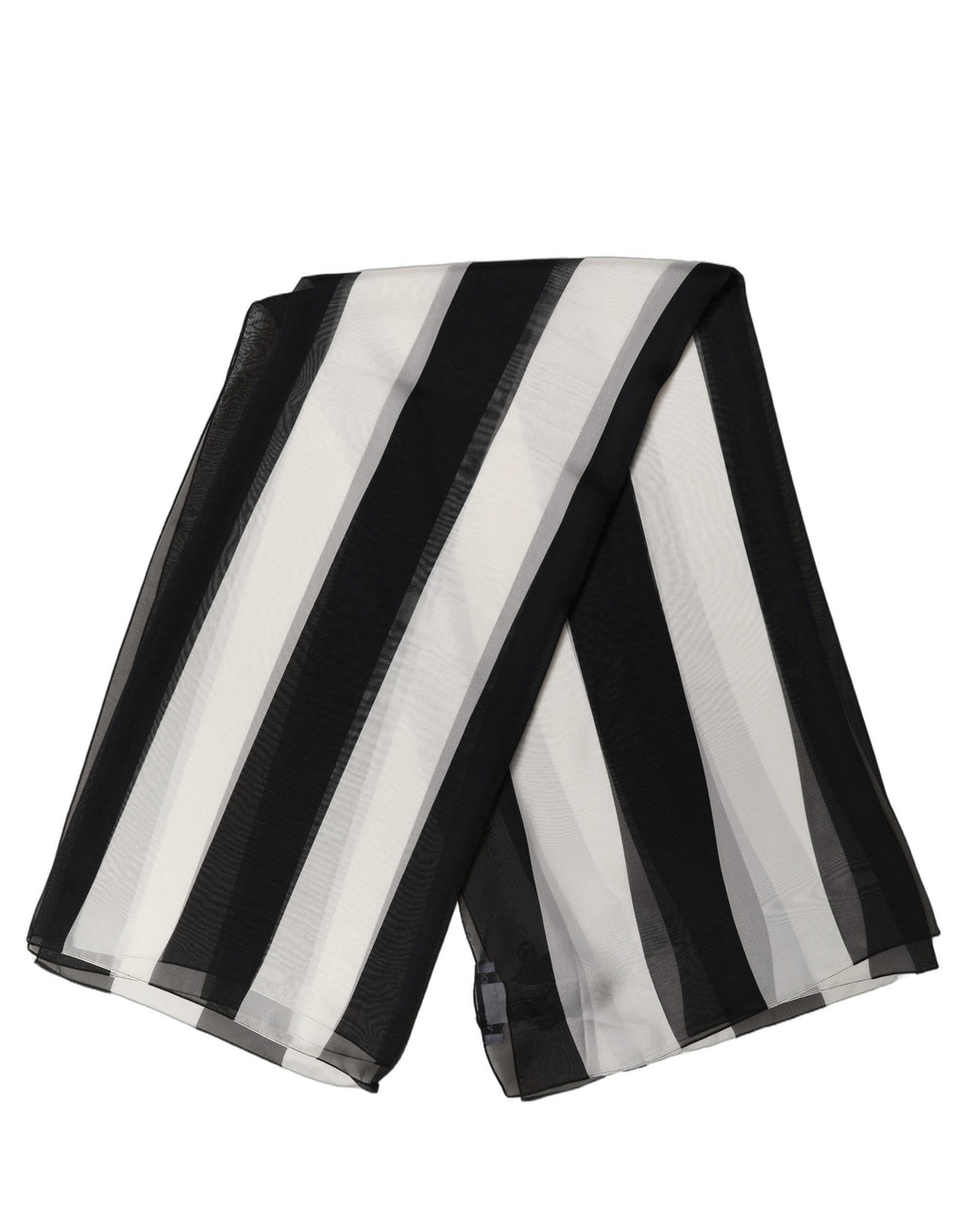 Black White Stripe Silk Square Foulard Scarf