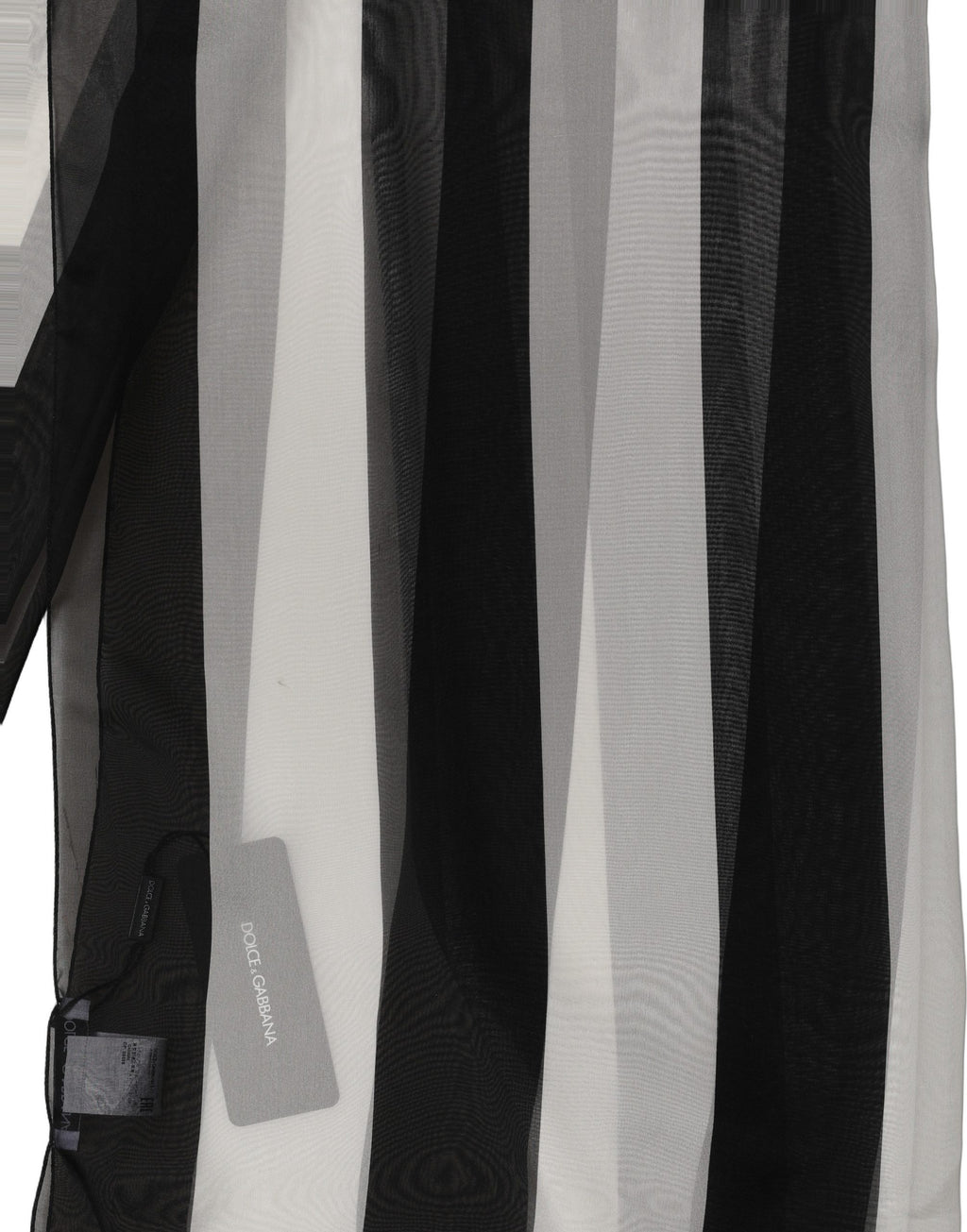 Black White Stripe Silk Shawl Stole Scarf