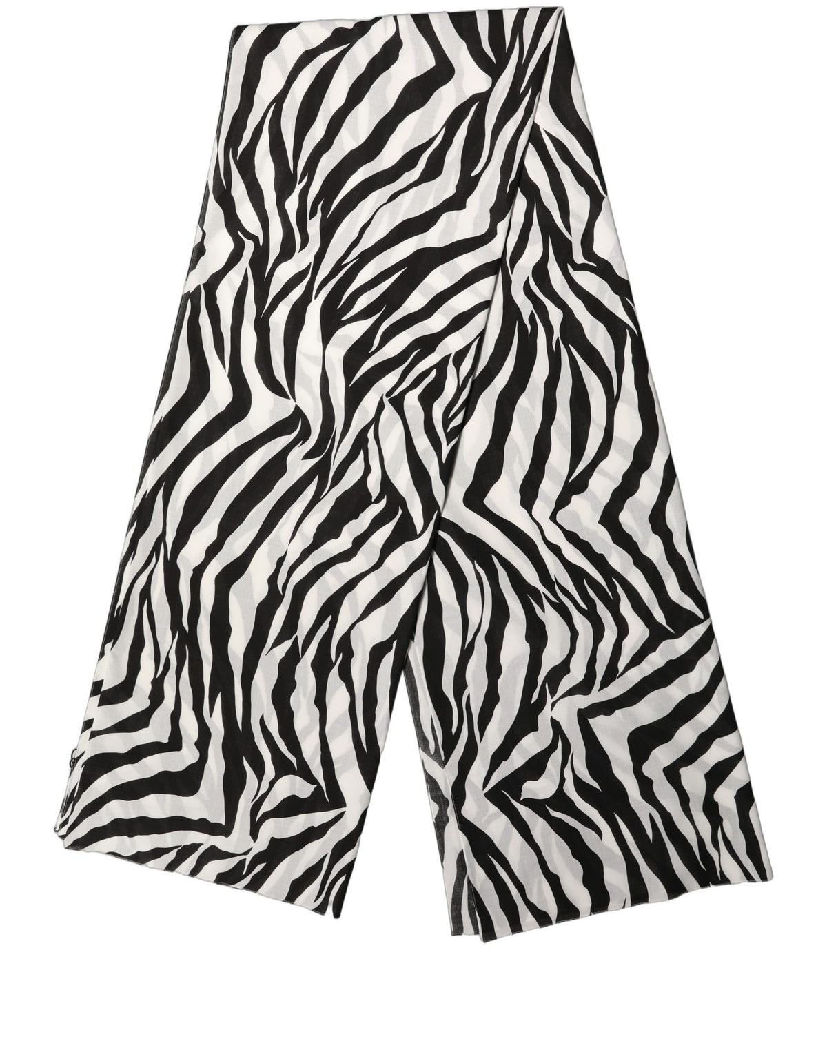 Black White Zebra Cotton Lace Stole Scarf