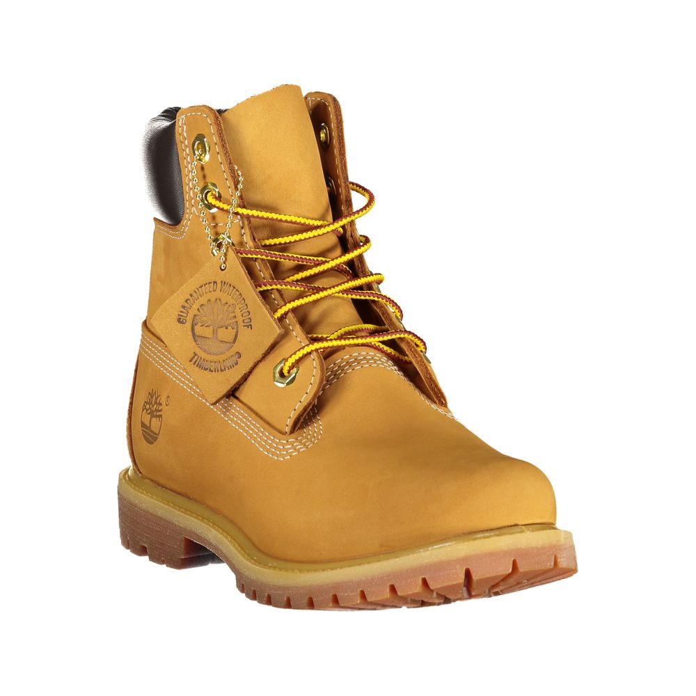 Yellow Polyester Ankle Boots