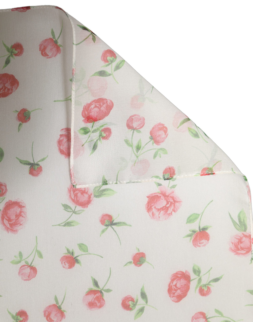 White Silk Floral Chiffon Long Stole Scarf