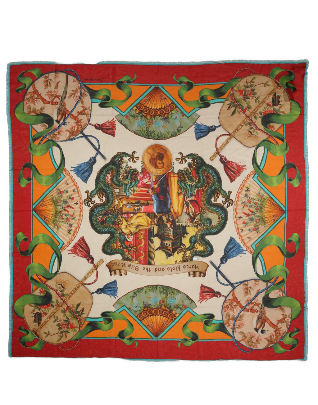 Multicolor Marco Polo Motifs Shawl Scarf
