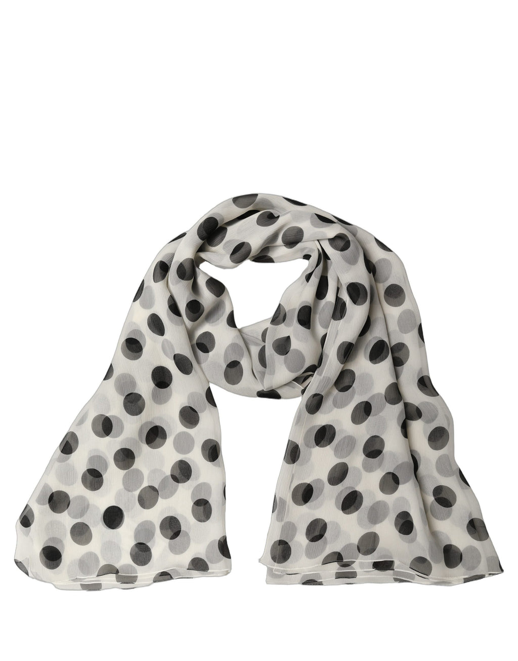 White Black Polka Dot Shawl Stole Scarf