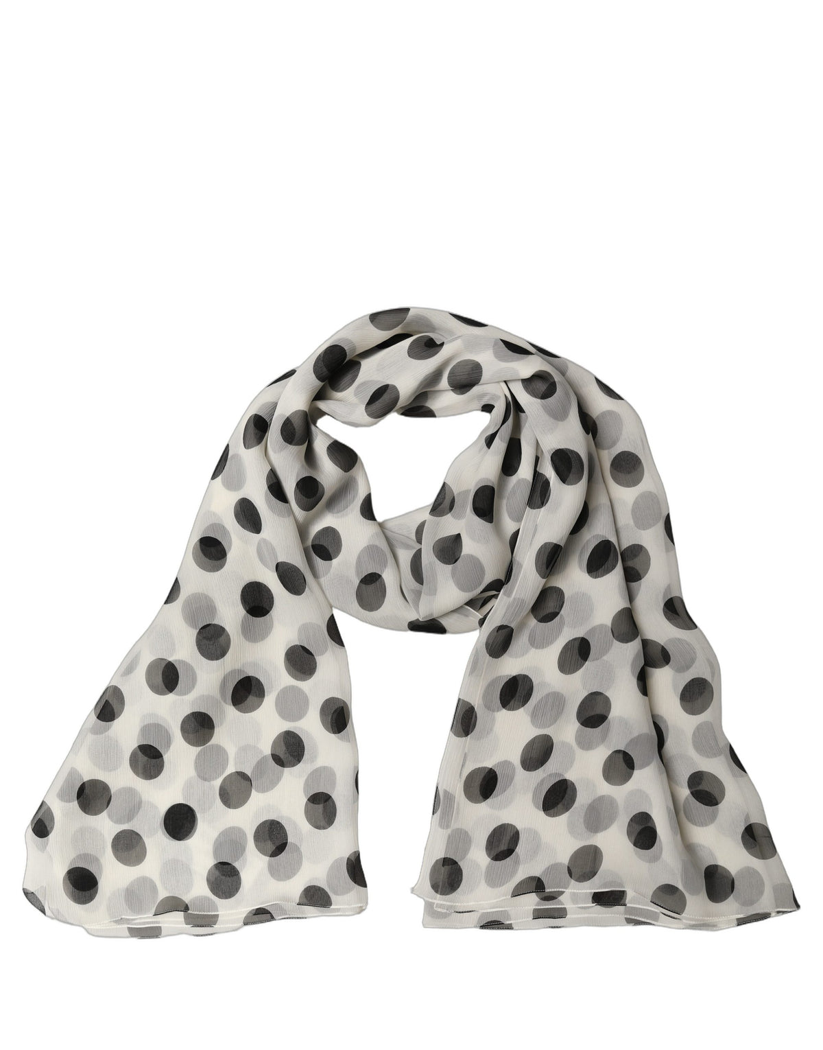 White Black Polka Dot Shawl Stole Scarf