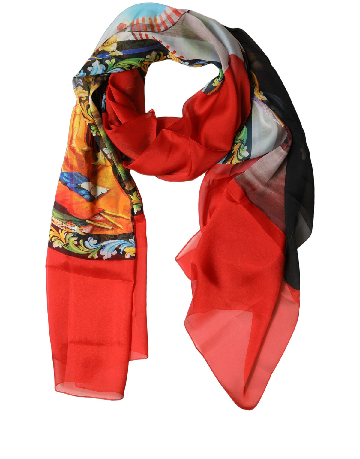 Multicolor Silk Printed Shawl Stole Scarf