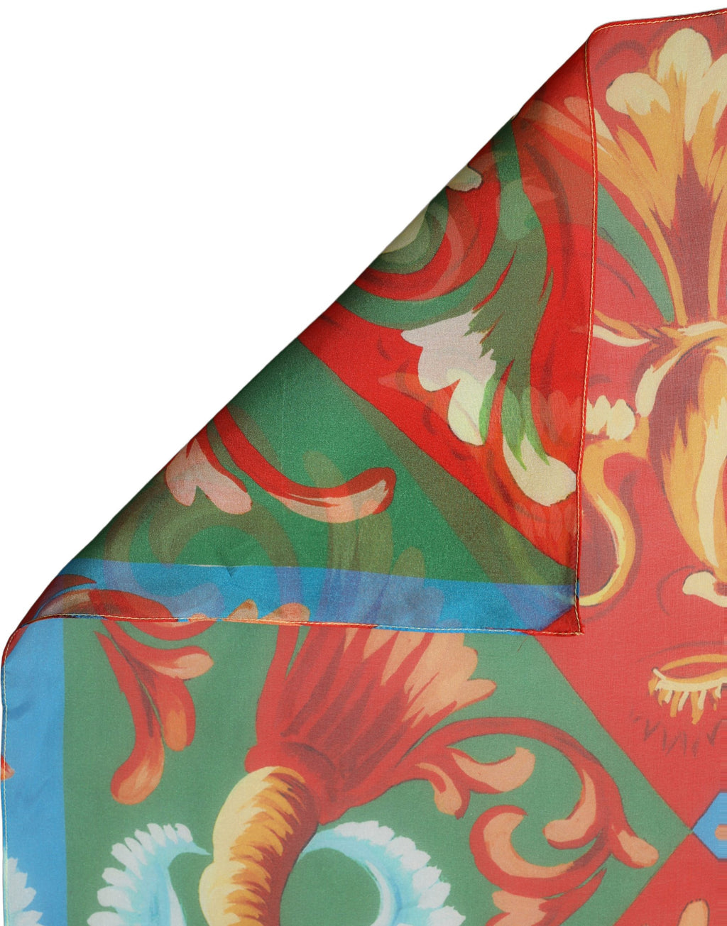 Multicolor Silk Printed Square Foulard Scarf