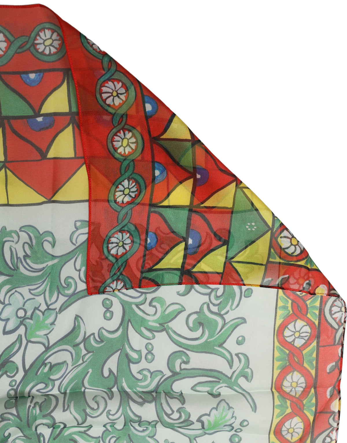 Multicolor Silk Printed Foulard Scarf