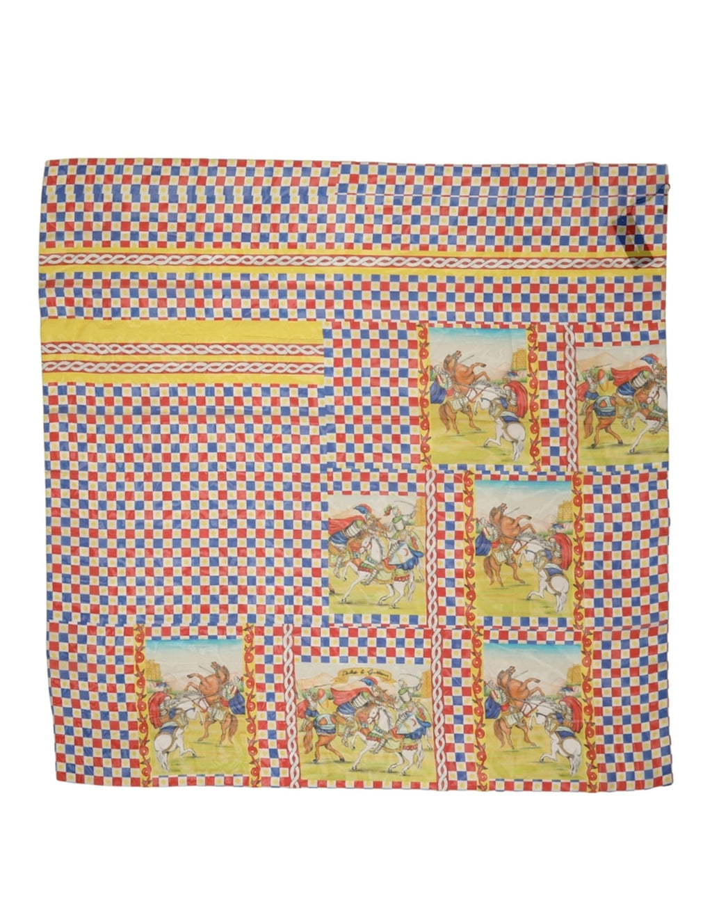 Multicolor Silk Carretto Foulard Scarf