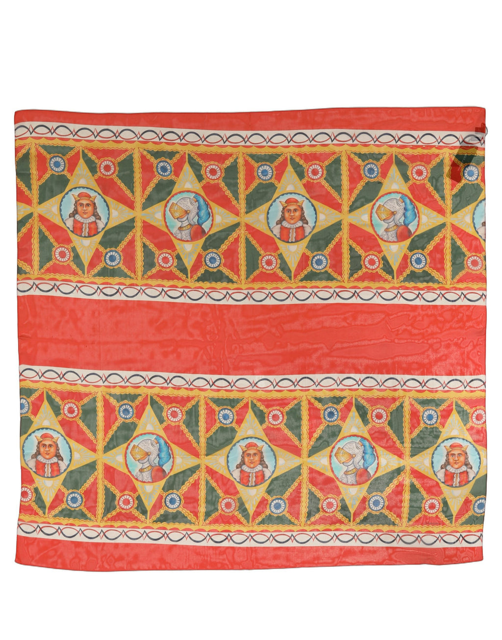 Multicolor Silk Printed Square Foulard Scarf