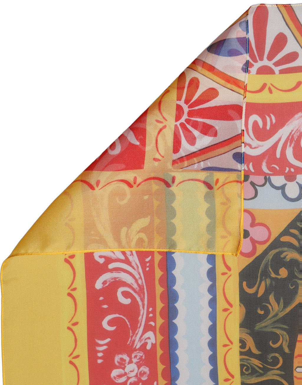 Multicolor Silk Printed Square Foulard Scarf