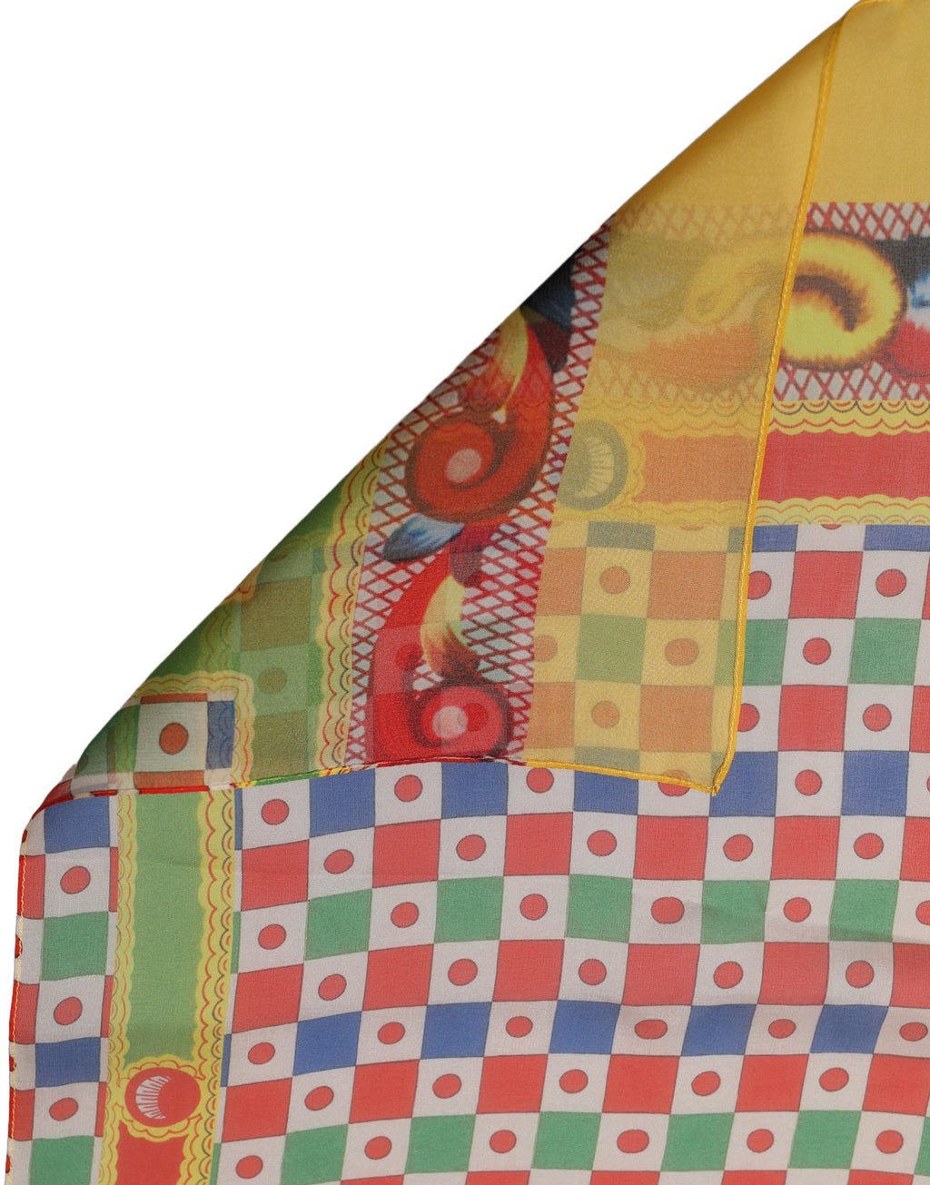 Multicolor Silk Carretto Print Stole Scarf