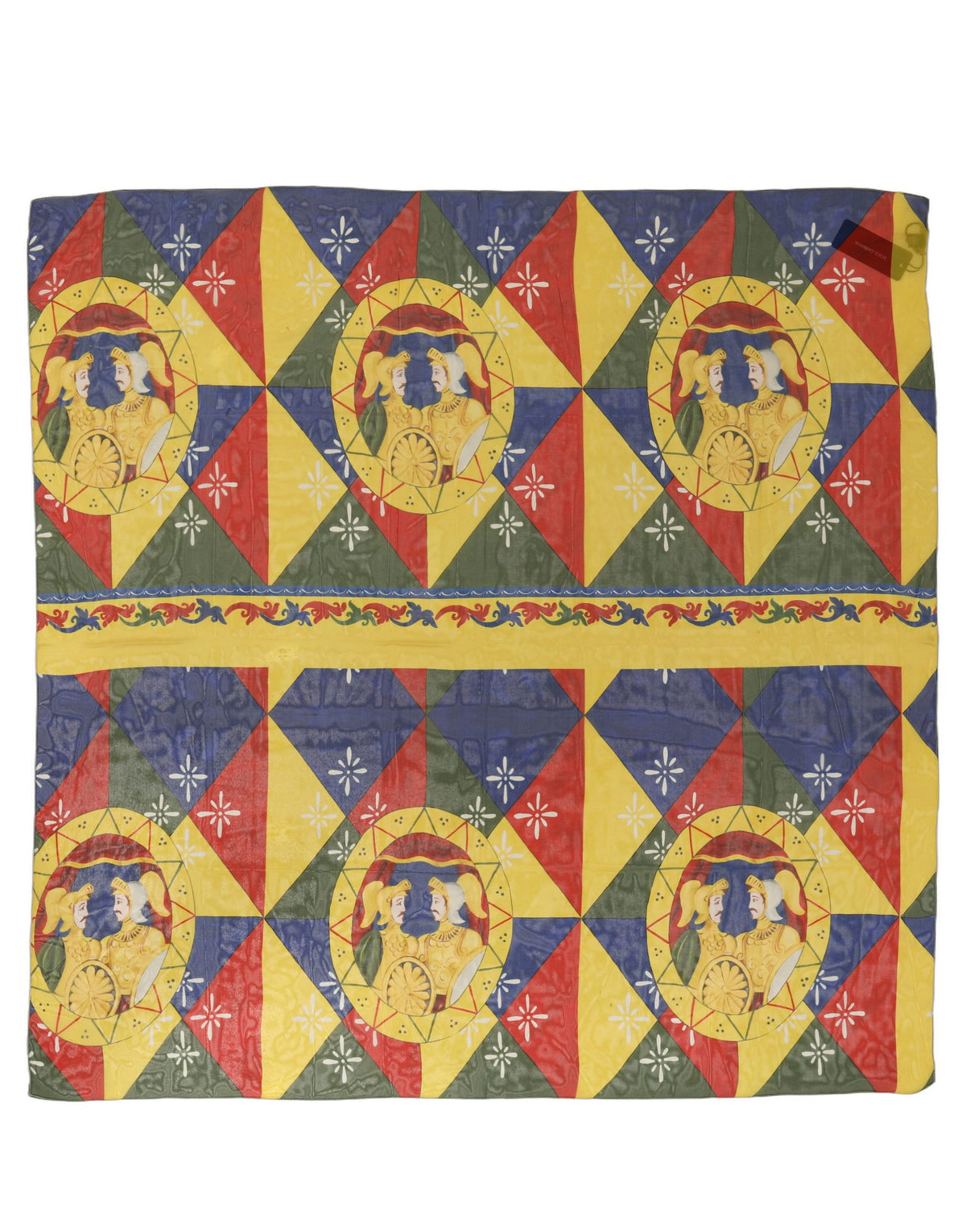 Multicolor Silk Printed Square Foulard Scarf