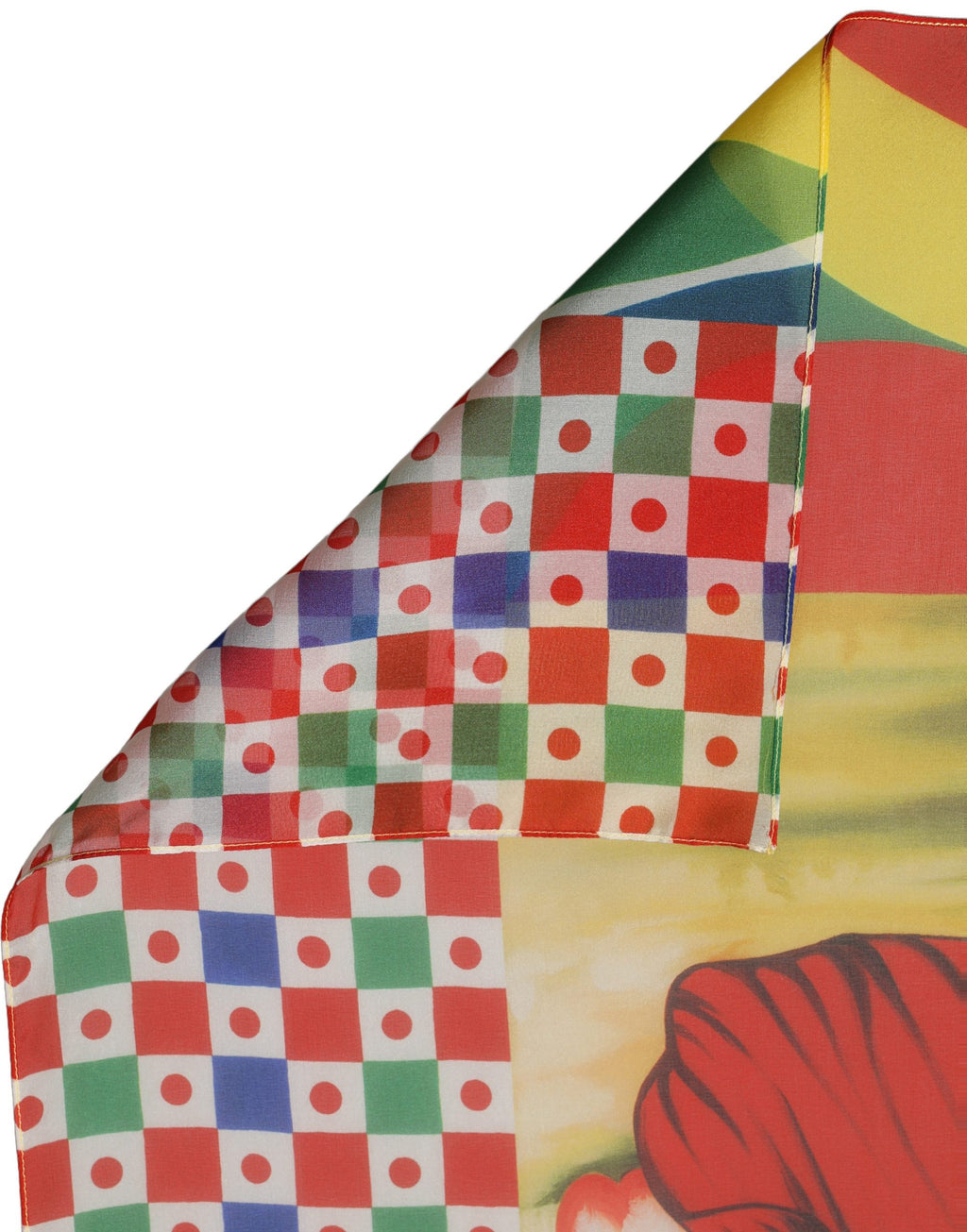 Multicolor Silk Printed Square Foulard Scarf