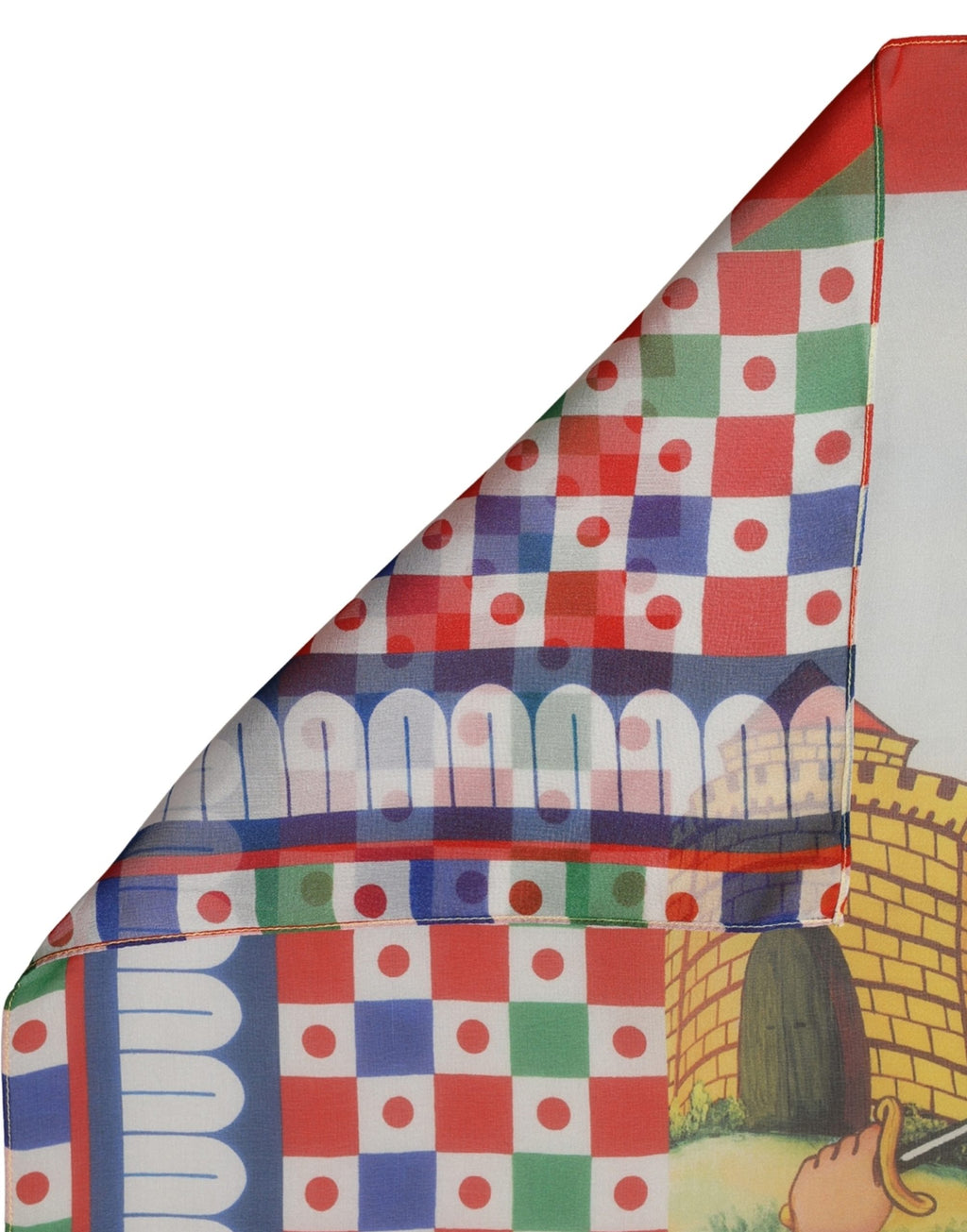 Multicolor Silk Printed Square Foulard Scarf