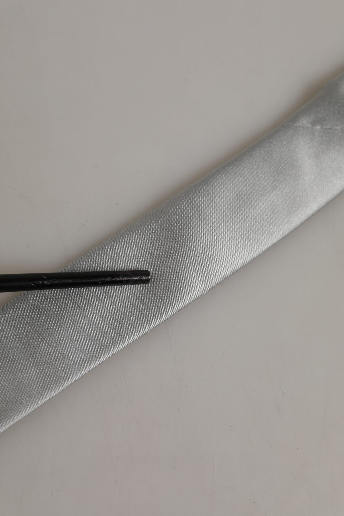 Gray Satin 100% Silk Adjustable Tied Men Necktie Tie