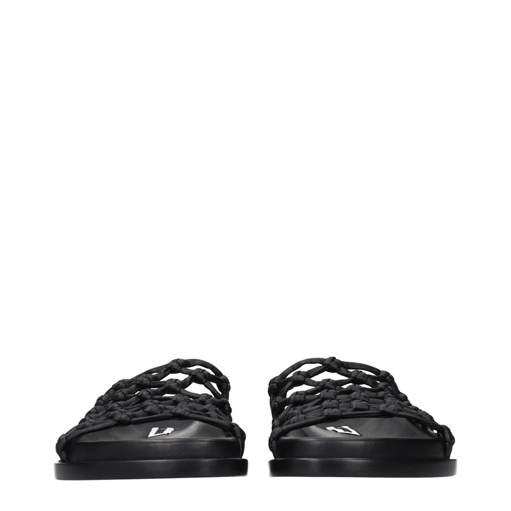 Black Leather Slippers