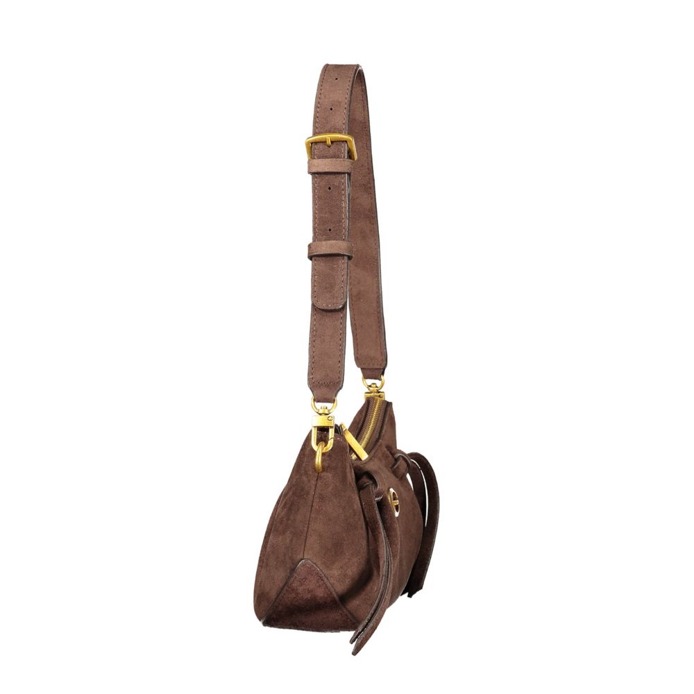 Marrone Polyester Women's Bag With Adjustable Shoulder Handle