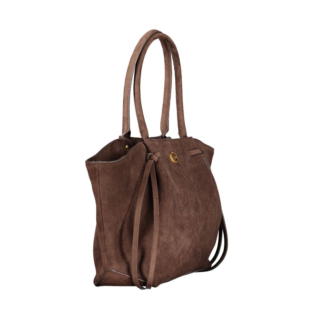 Brown Polyester Women Bag