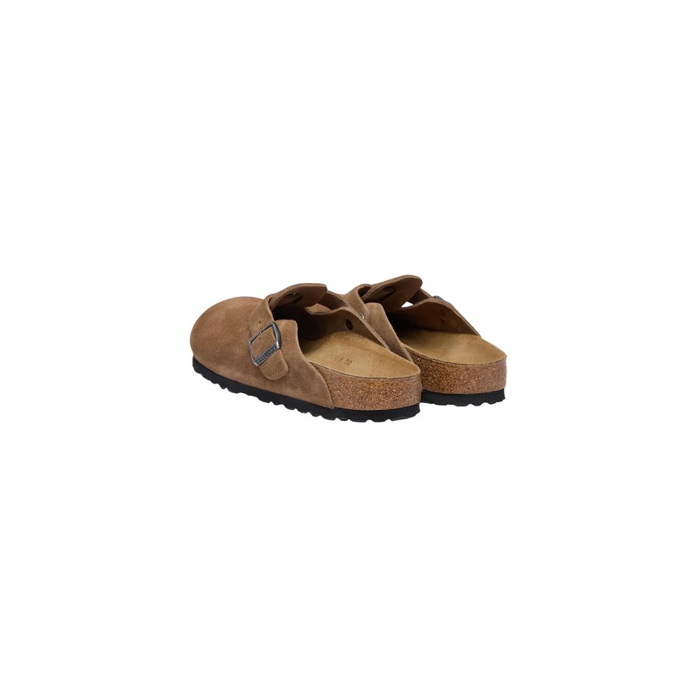Brown Suede Leather Clogs