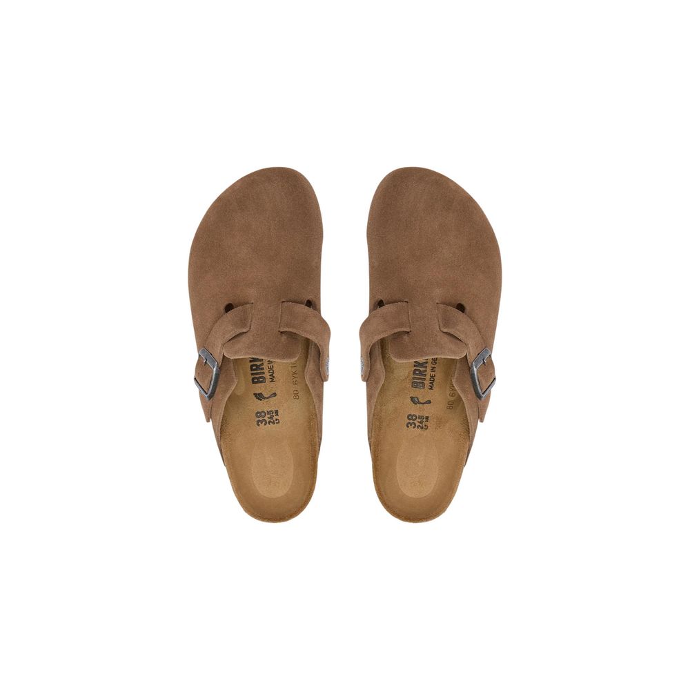 Brown Suede Leather Clogs