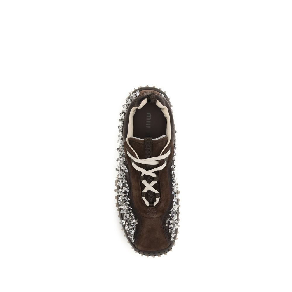 Brown Suede Leather Sneakers