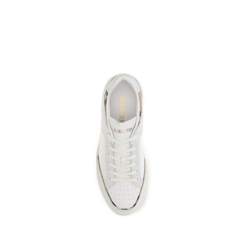 White Calf Leather Bos Taurus Low Top Sneakers